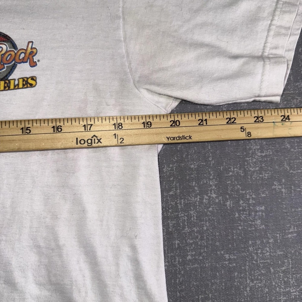 VINTAGE Hard Rock Cafe Shirt Mens Medium White Los Angeles Graphic Made USA 90s - Picture 8 of 10